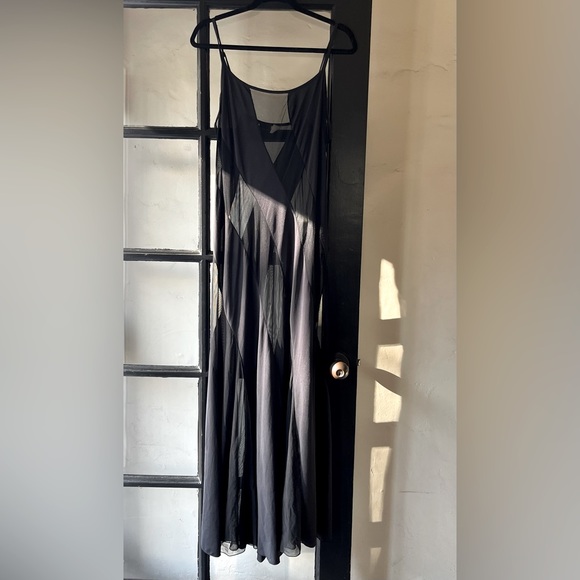 90’s Fredricks of Hollywood Black Spiral Mesh Lingerie Dress - Picture 1 of 4
